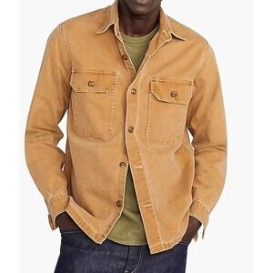 J.CREW WALLACE & BARNES men's M button‎ down stretch duck canvas shirt